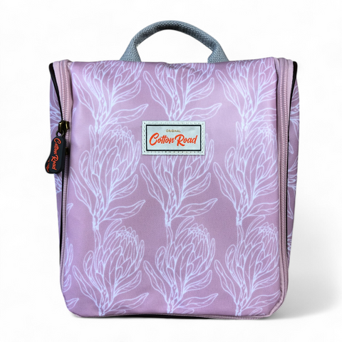 PINK Cotton Road PVC Hanging Vanity Bag with PROTEAS