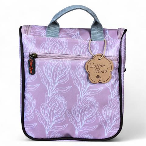 PINK Cotton Road PVC Hanging Vanity Bag with PROTEAS