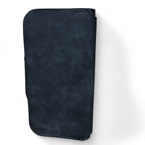 Large CHARCOAL BLACK Cotton Road PU Leather Wallet