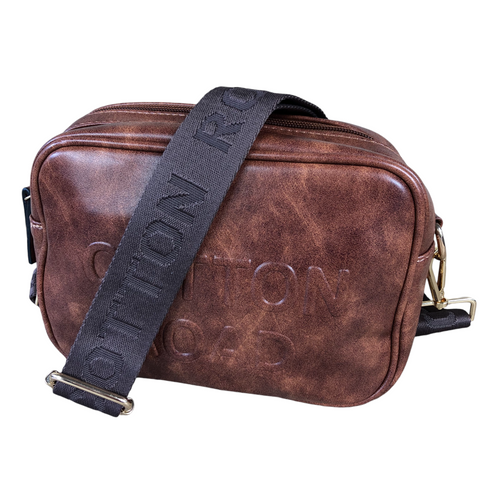 TAN PU Leather BRANDED Cotton Road Sling Bag